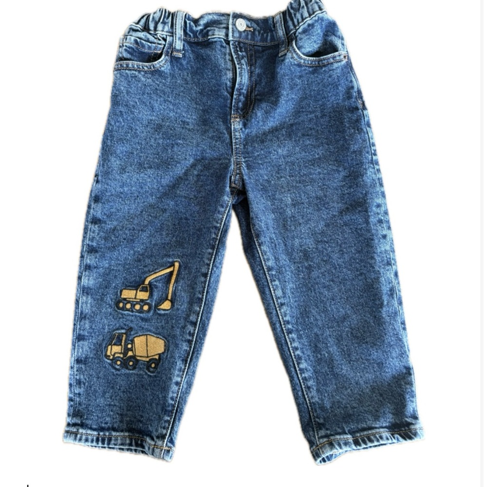GAP Kids Blue Jeans with Construction Patch NWOT